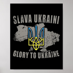 Slava Ukraini Ukraine T-shirt Eer aan Oekraïne Ste Poster