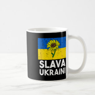 Slava Ukraini Zonnebloem Steun Oekraine Heren T-Sh Koffiemok