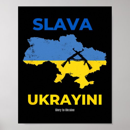 Slava Ukrayini Eer aan Oekraïne Poster (Voorkant)
