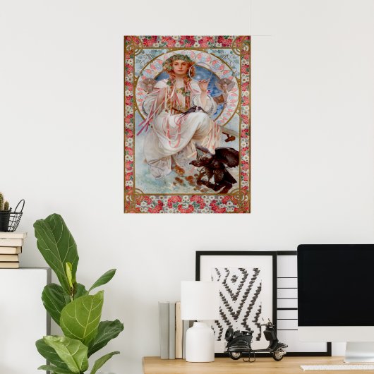 Slavia door Alphonse Mucha Poster (Thuiskantoor)
