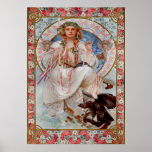 Slavia van Alphonse Mucha Poster