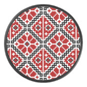 Slavic Ethnic Embroidery, Balkan Traditional Hockey Puck (Voorkant)