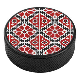 Slavic Ethnic Embroidery, Balkan Traditional Hockey Puck