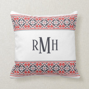 Slavic Folk Art   Poinsettia Pattern Kussen