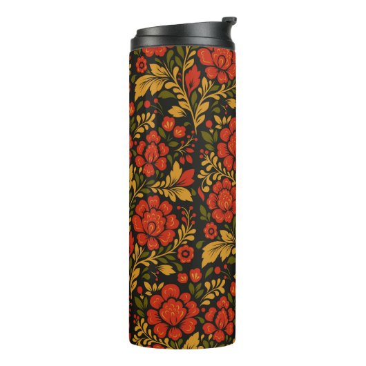 Slavic national decorative floral pattern thermosbeker (Gedraaid links)