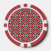 Slavische Etnische Borduurwerk, Balkan Traditionee Poker Chips (Voorkant)