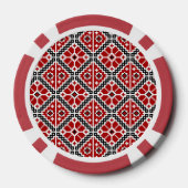 Slavische Etnische Borduurwerk, Balkan Traditionee Poker Chips (Achterkant)