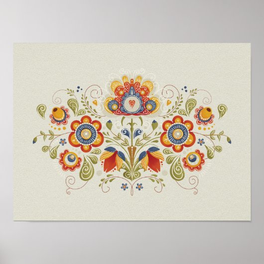 Slavische traditionele bloemenkunst poster (Voorkant)