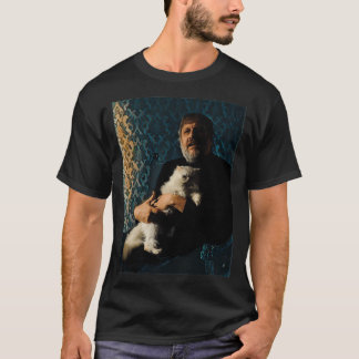 Slavoj Zizek met Cat gestileerd T-shirt