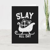 Slay All Day Funny Trendy Christmas Card Kaart (Voorkant)