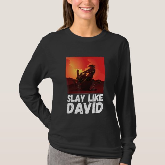 Slay als David Bible Theme Old Testament Christia T-shirt (Voorkant)