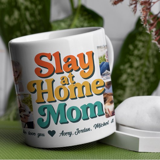Slay at Home Mom Gepersonaliseerde 8 Fotocollage Koffiemok