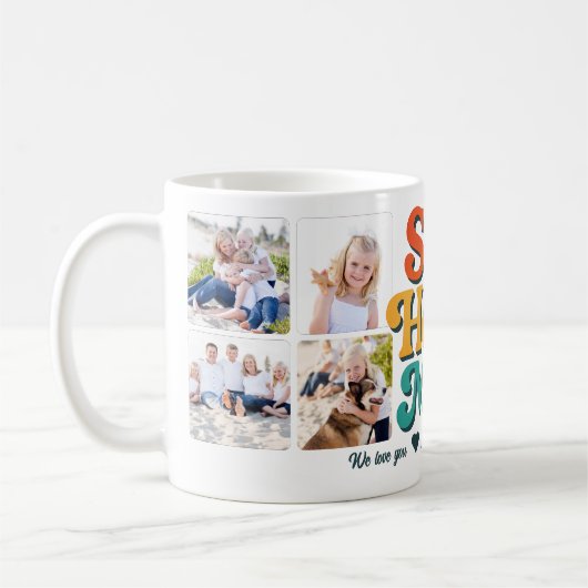 Slay at Home Mom Gepersonaliseerde 8 Fotocollage Koffiemok (Links)
