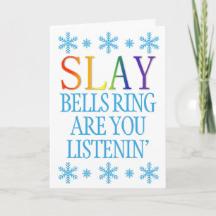 SLAY Bells Ring Luister jij naar LGBT+ Xmas Kaart