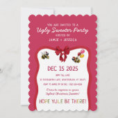 Slay Bells Ringing Ugly Christmas Sweater Party Kaart (Achterkant)