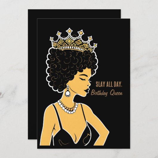 Slay De hele dag" De Kaart van de Birthday Koningi (Voorkant / Achterkant)