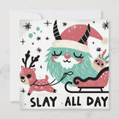 Slay de hele dag Santa sleigh Feestdagenkaart (Voorkant)