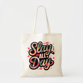 Slay de hele dag trendy Canvas tas, modieuze tas, Tote Bag