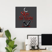 Slay de hele nacht T-shirt Poster (Thuiskantoor)