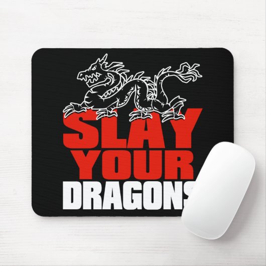 SLAY DRAGONS, voor Jordan Peterson-fans Muismat (Met muis)