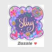 Slay Fun Kleurrijke Bloemenharten Girly Inspirivit Sticker (Vel)