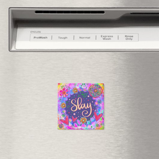 Slay Hearts  Funny Floral Inspirivity Magneet (Insitu (Vaatwasser))
