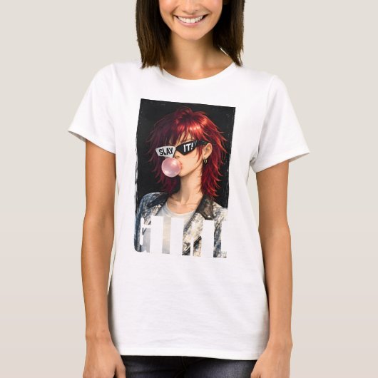SLAY IT! – Bubble-gum Rebel Collection T-shirt (Voorkant)