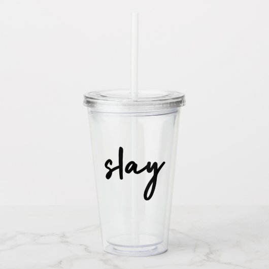 Slay | Modern minimalist Trendy Stylish Urban Acryl Drinkbeker (Voorkant)