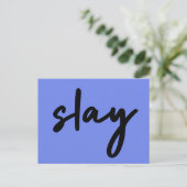 Slay | Modern minimalist Trendy Stylish Urban Blue Briefkaart (Staand voorkant)