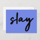 Slay | Modern minimalist Trendy Stylish Urban Blue Briefkaart (Voorkant / Achterkant)