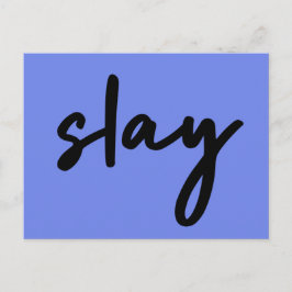 Slay | Modern minimalist Trendy Stylish Urban Blue Briefkaart