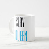 Slay Queen Funny Sayings Typografie Koffiemok (Voorkant links)