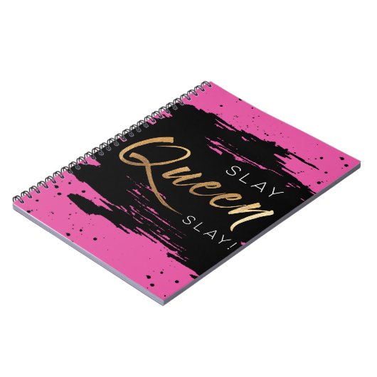 Slay Queen Slay Roze notebook Notitieboek (Linkerzijde)