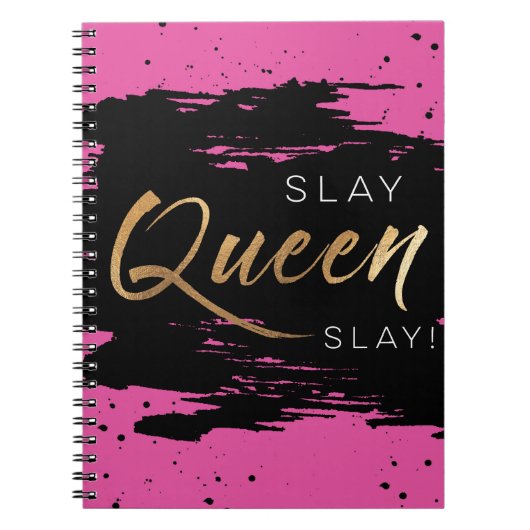 Slay Queen Slay Roze notebook Notitieboek (Voorkant)
