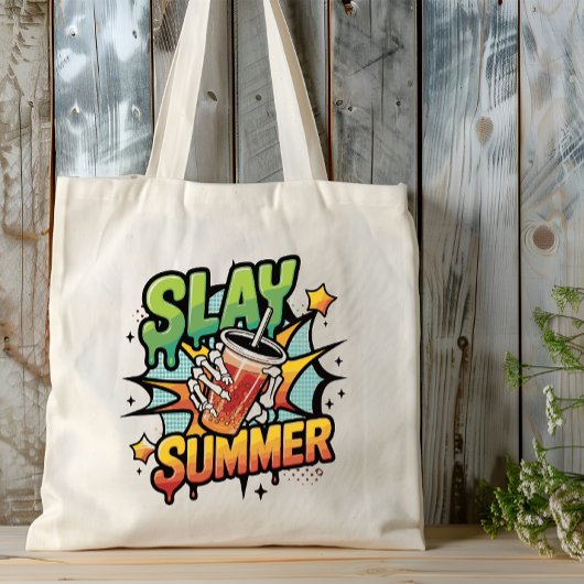 Slay Summer" Bubble Tea Tote Bag