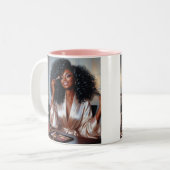 "Slay terwijl je nipt" make-up Mok (Voorkant links)