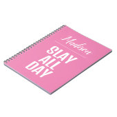 Slay the day - spiral, lay-flat notebook notitieboek (Linkerzijde)