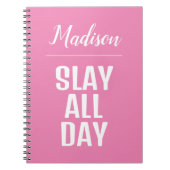 Slay the day - spiral, lay-flat notebook notitieboek (Voorkant)