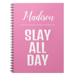 Slay the day - spiral, lay-flat notebook notitieboek