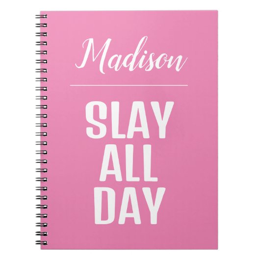 Slay the day - spiral, lay-flat notebook notitieboek (Voorkant)