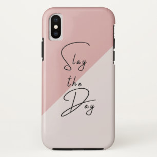 Slay the Day Typography Quote Pink Blush Mauve Case-Mate iPhone Case