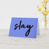 Slay | Urban Blue Modern Trendy Stylish Minimalist Kaart (Gele Bloem)