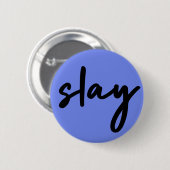 Slay | Urban Blue Modern Trendy Stylish Minimalist Ronde Button 5,7 Cm (Voorkant /achterkant)