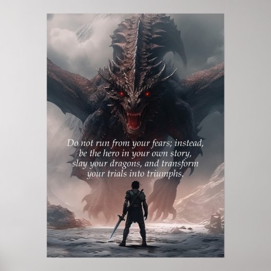 Slay Your Dragons - Succesmotivatie Poster (Voorkant)