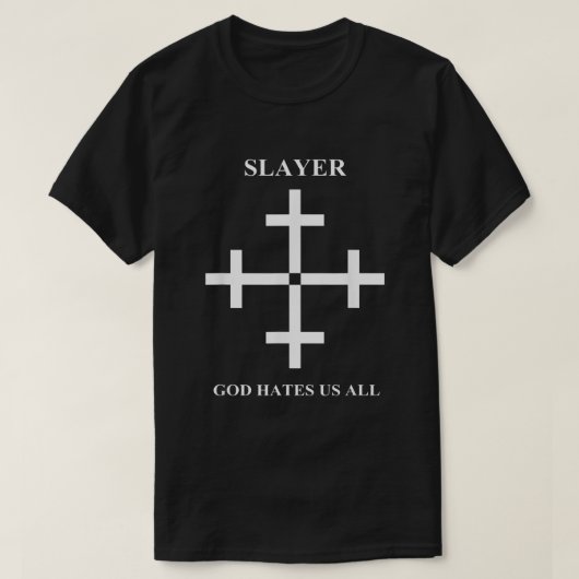 Slayer God haat ons allen dwars T-shirt (Design voorkant)