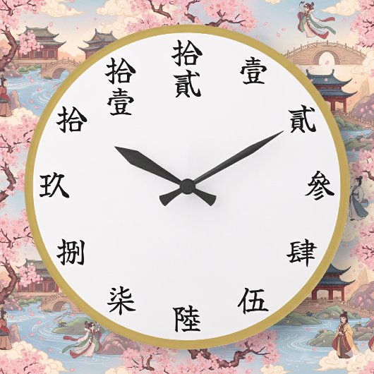 Slayer-Style Kanji Calligraphy Numeral Wall Clock Grote Klok