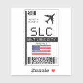 SLC Salt Lake City Boarding Pass - Nederland Sticker (Vel)