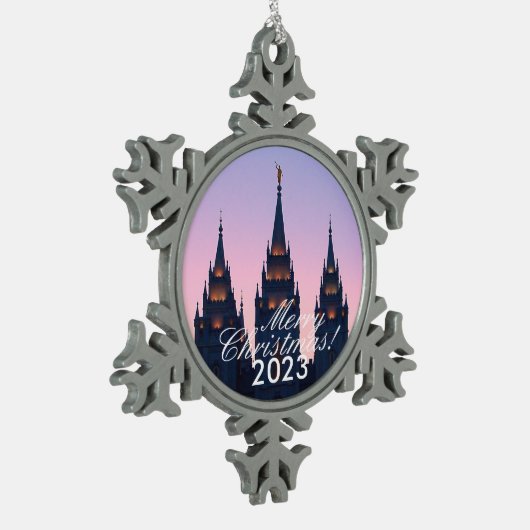 SLC Temple Kerst Tin Sneeuwvlok Ornament (Links)