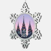 SLC Temple Kerst Tin Sneeuwvlok Ornament (Rechts)