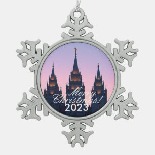 SLC Temple Kerst Tin Sneeuwvlok Ornament